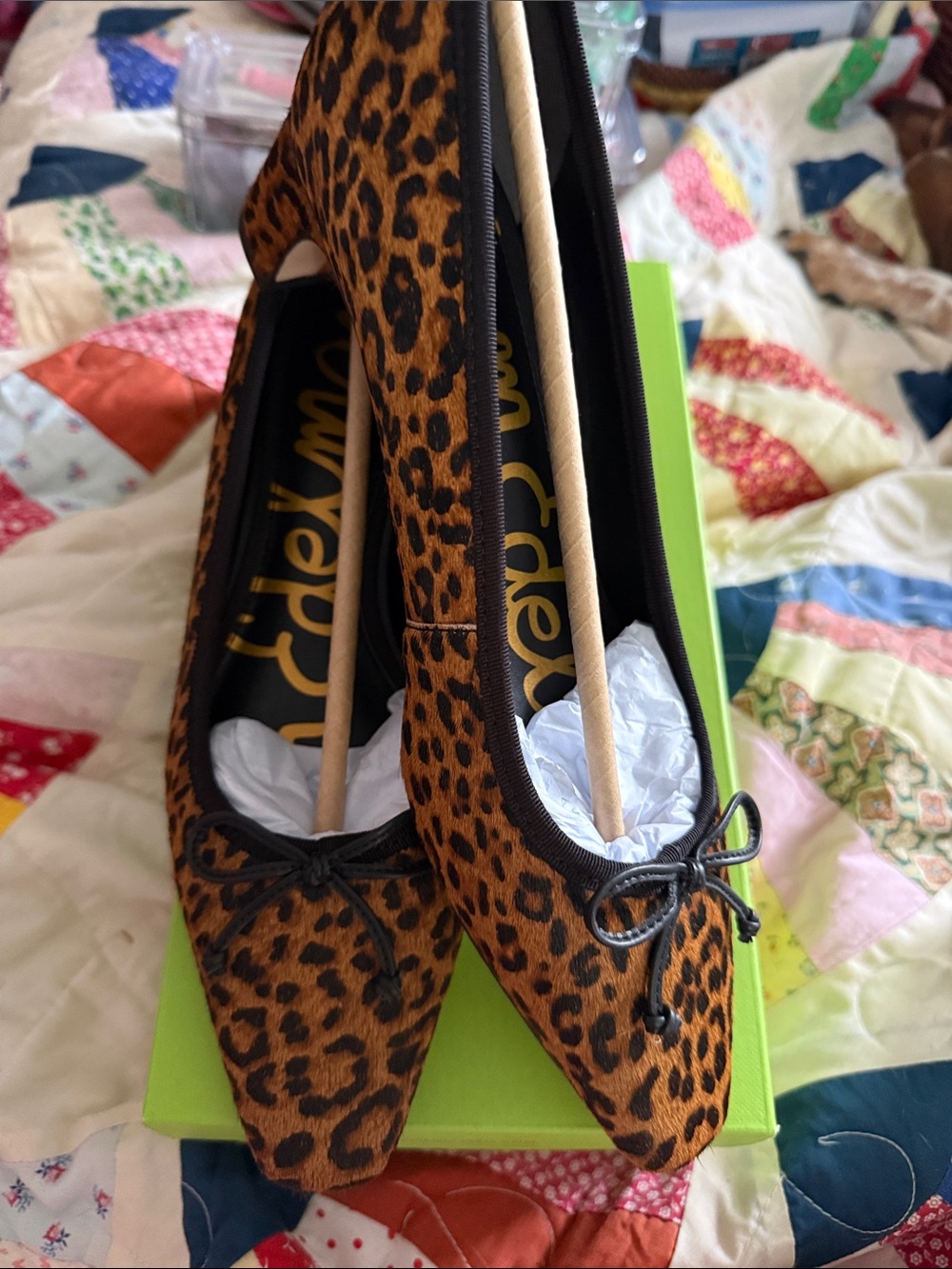 New in box Women’s Sam Edelman size 9.5 1.25” heels Leopard Print & leather